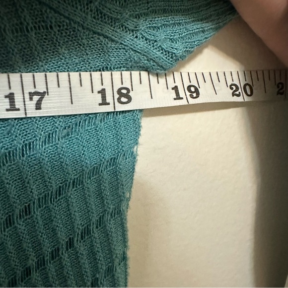 Nic + Zoe Longline Open Duster Cardigan Knit Size Medium aqua - Picture 11 of 12